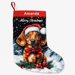 Dachshund Liten Julstrumpa