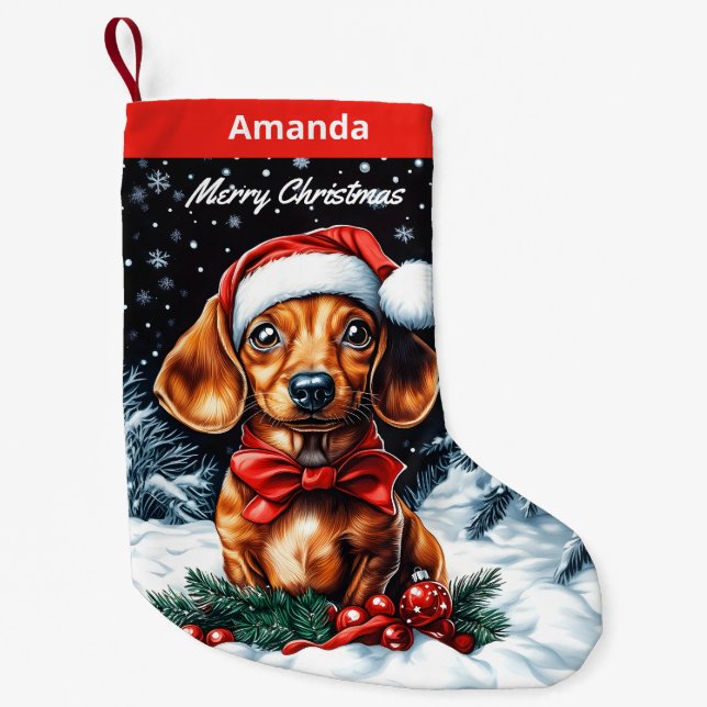Dachshund Liten Julstrumpa (Framsidan)