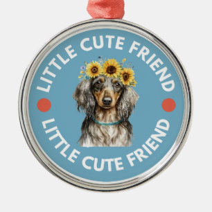 Dachshund Little Cute Friend Julgransprydnad Metall