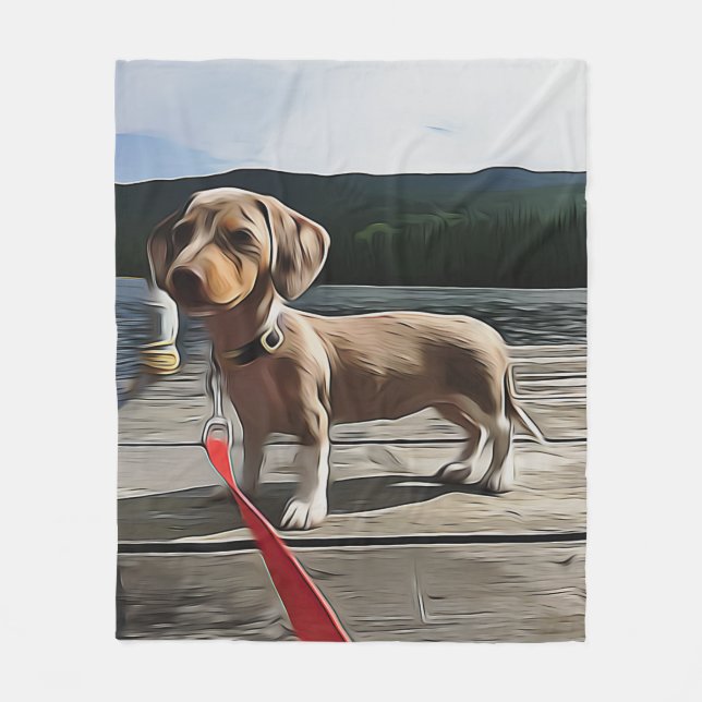 Dachshund-livet är bättre med en Dachshund-födelse Fleecefilt (Framsidan)