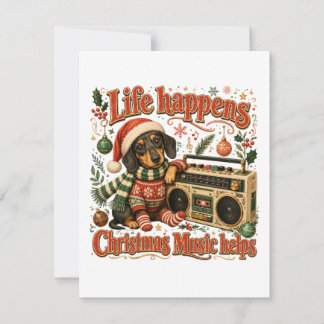 Dachshund Livet Händer Julmusik Hjälper