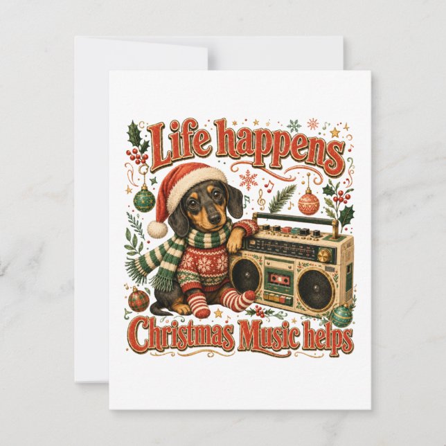 Dachshund Livet Händer Julmusik Hjälper (Framsida)