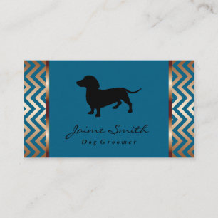 Dachshund Logotyp Hund Groomer Visitkort