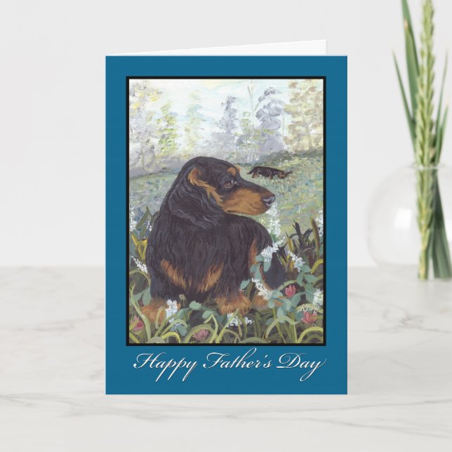 Dachshund Long Hair Fars dag Card Kort (Framsida)