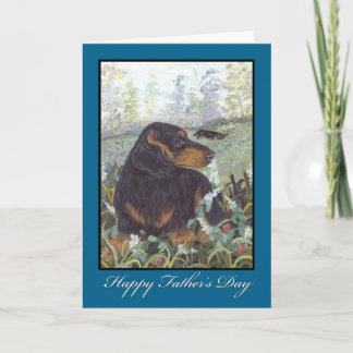 Dachshund Long Hair Fars dag Card Kort