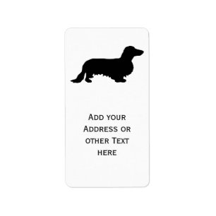 Dachshund Long Hair - Silhouette 1 Adressetikett