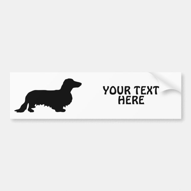 Dachshund Long Hair - Silhouette 1 Bildekal (Framsidan)