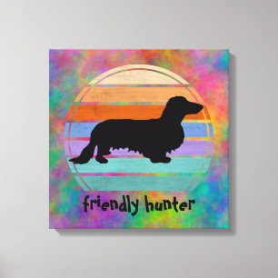 Dachshund Long Hair - Silhouette 1 Canvastryck