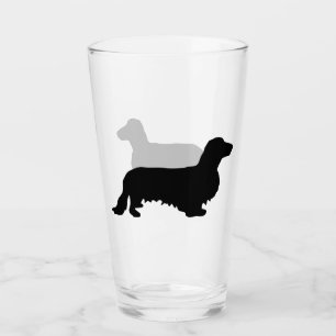 Dachshund Long Hair - Silhouette 1 Glaskopp