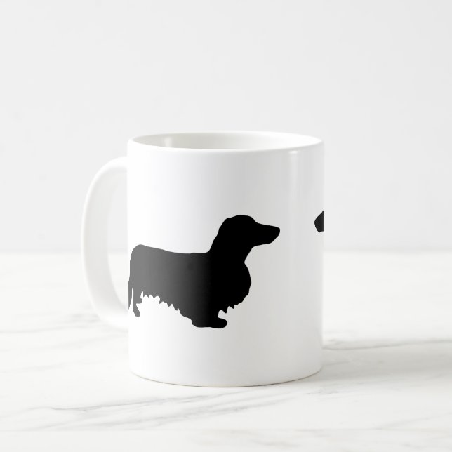 Dachshund Long Hair - Silhouette 1 Kaffemugg (Framsida vänster)