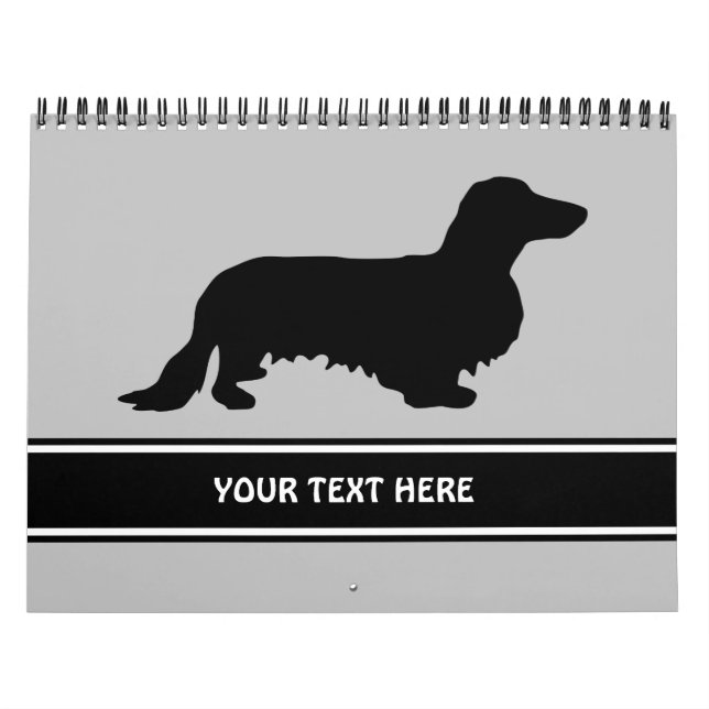 Dachshund Long Hair - Silhouette 1 Kalender (Omslag)