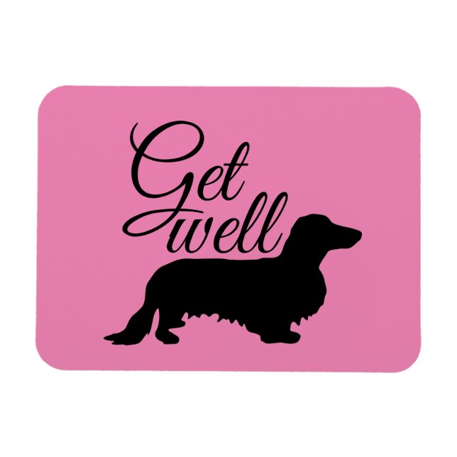Dachshund Long Hair - Silhouette 1 Magnet (Horisontell)