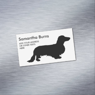 Dachshund Long Hair - Silhouette 1 Magnetiska Visitkort