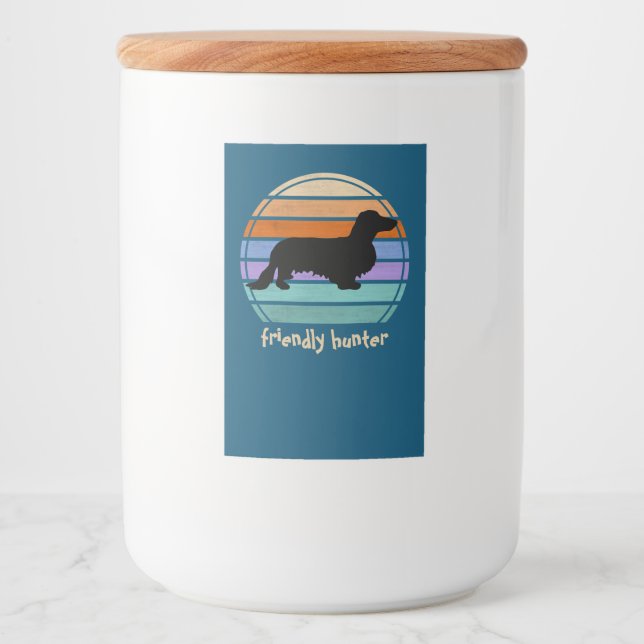 Dachshund Long Hair - Silhouette 1 Mat Etikett (Framsida)