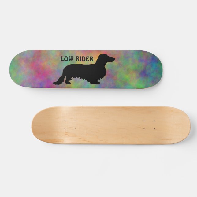 Dachshund Long Hair - Silhouette 1 Mini Skateboard Bräda 18,5 Cm (Horz)