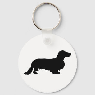 Dachshund Long Hair - Silhouette 1 Nyckelring