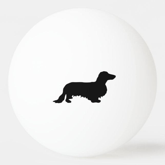 Dachshund Long Hair - Silhouette 1 Pingisboll (Framsidan)