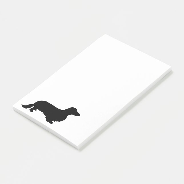 Dachshund Long Hair - Silhouette 1 Post-it Block (Vinklad)