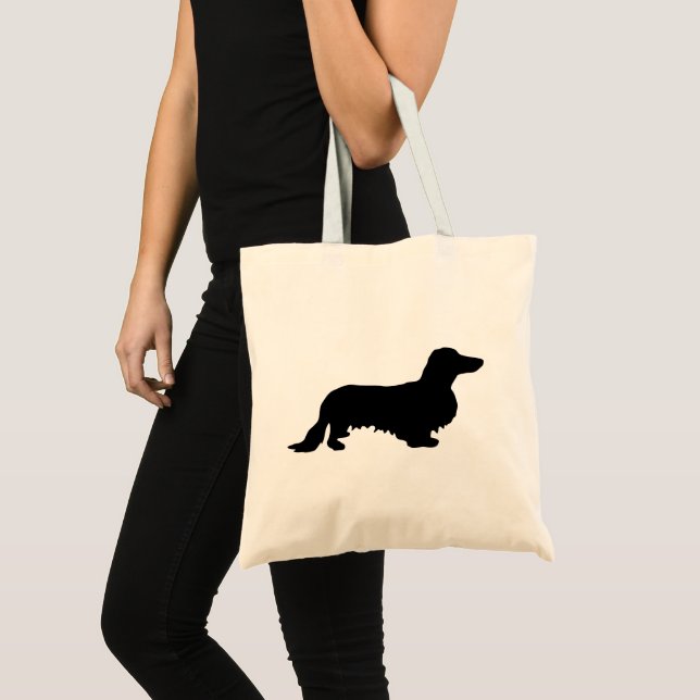 Dachshund Long Hair - Silhouette 1 Tygkasse (Framsida (produkt))