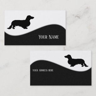 Dachshund Long Hair - Silhouette 1 Visitkort
