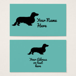 Dachshund Long Hair - Silhouette 1 Visitkort