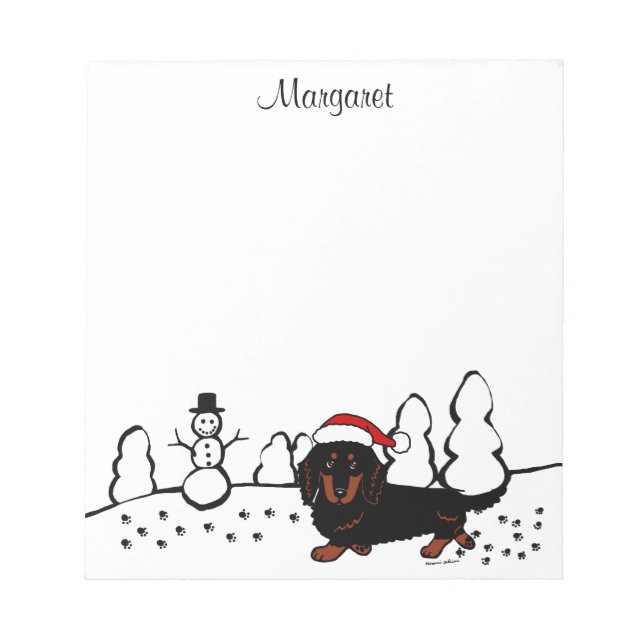 Dachshund Long-Hated Black and Tan Anteckningsblock (Framsida)