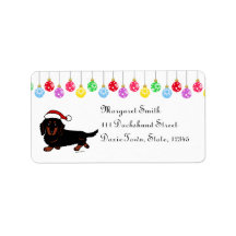 Dachshund Long Hved Black och Tan Santa Santa