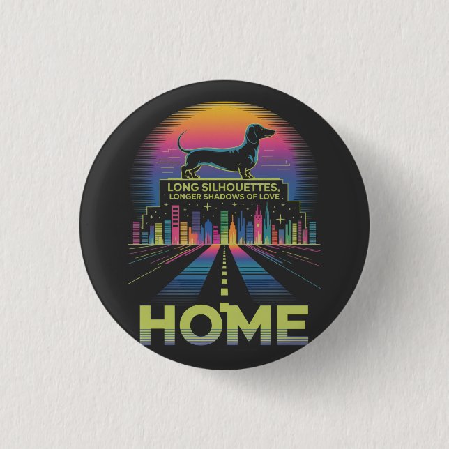 Dachshund Long Silhouettes, Longer Shadows Of Love Knapp (Framsida)