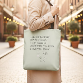 Dachshund Love Message Personalized Sage Green Tygkasse