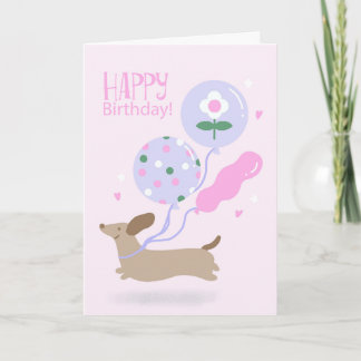 Dachshund Lover Happy Birthday Puppy Dog Animal  Tack Kort