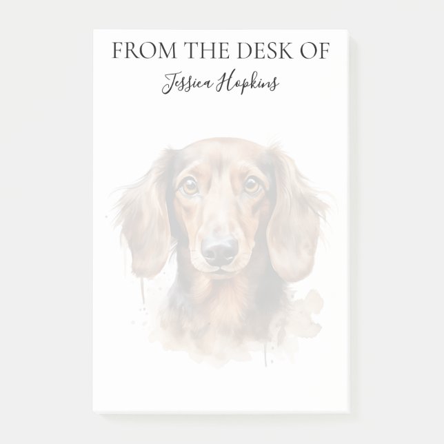 Dachshund Lover Monogrammed Dog Post-it Block (Framsida)