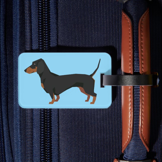 Dachshund Luggage Tag Bagagebricka (Baksida Insitu 2)