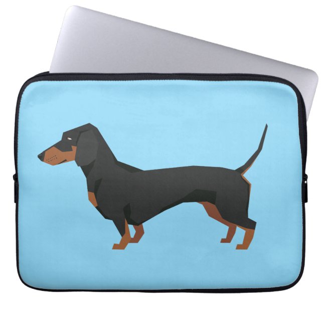 Dachshund Luggage Tag Laptop Fodral (Framsidan)