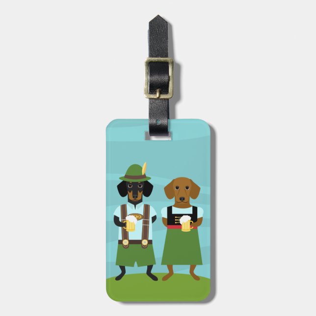 Dachshund Luggage Tags Bagagebricka (Vertikal Framsida)