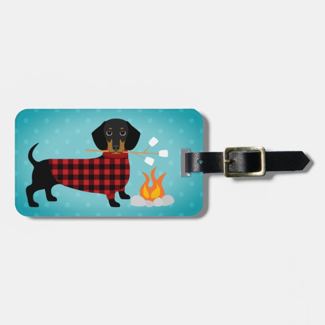 Dachshund Luggage Tags Bagagebricka (Horisontell Framsida)