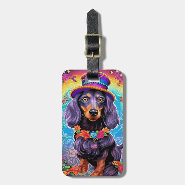 Dachshund Luggage Tags Bagagebricka (Vertikal Framsida)