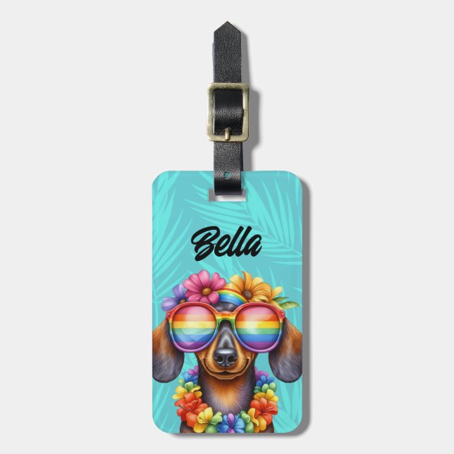 Dachshund Luggage Tags Bagagebricka (Vertikal Framsida)