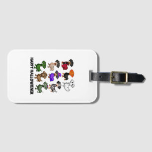 Dachshund Lycklig Halloweiner Rolig hund Halloween Bagagebricka