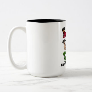 Dachshund Lycklig Halloweiner Rolig hund Halloween Två-Tonad Mugg