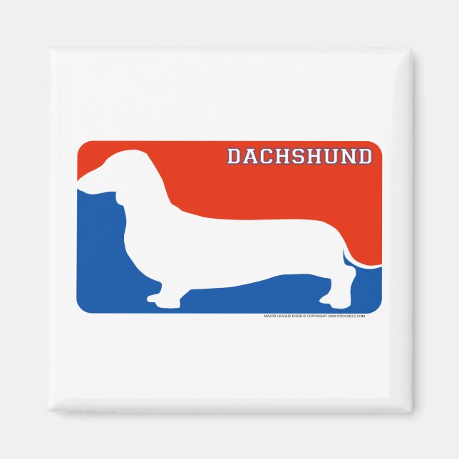 Dachshund Major League Hund Magnet (Framsidan)