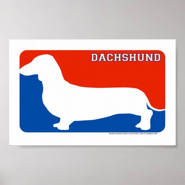 Dachshund Major League Hund Print Poster (Framsidan)