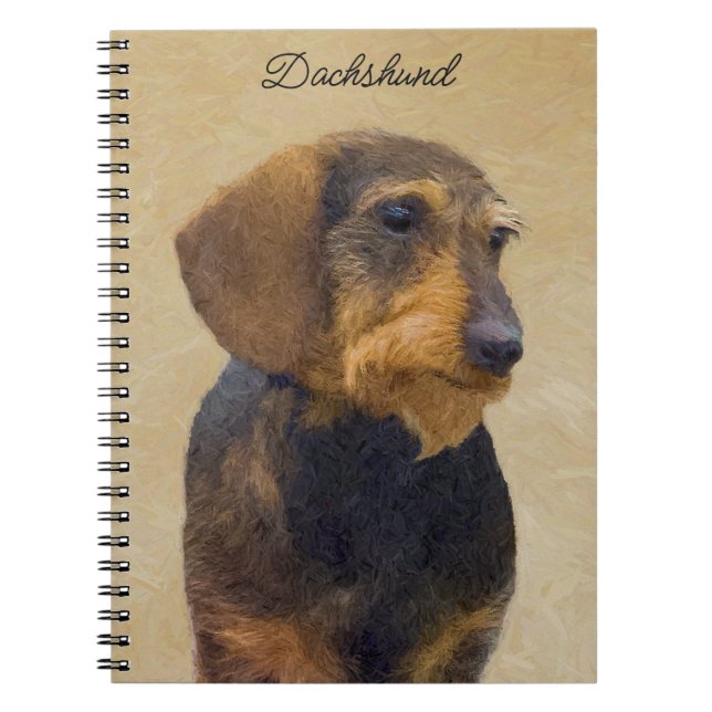 Dachshund-målning Original Hund Art Anteckningsbok (Framsidan)