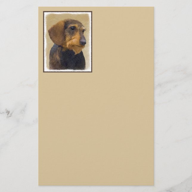 Dachshund-målning Original Hund Art Brevpapper (Framsida)