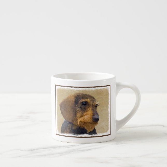 Dachshund-målning Original Hund Art Espressomugg (Höger)