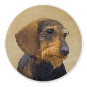 Dachshund-målning Original Hund Art Knopp