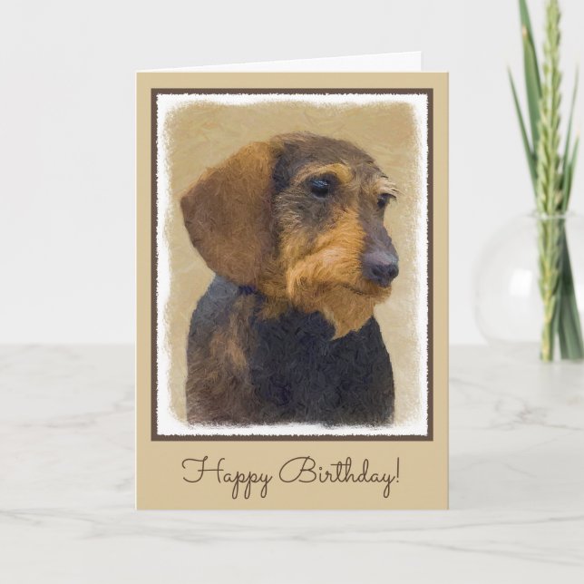 Dachshund-målning Original Hund Art Kort (Framsida)