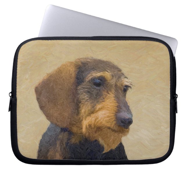 Dachshund-målning Original Hund Art Laptop Fodral (Framsidan)