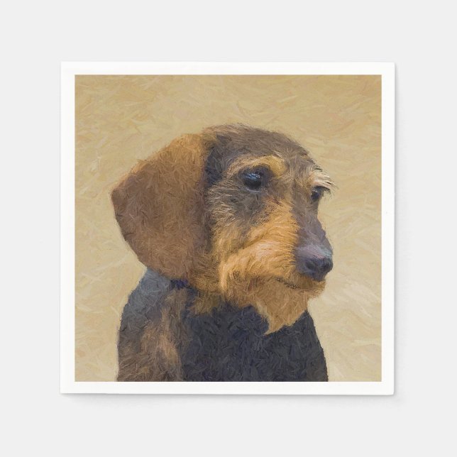 Dachshund-målning Original Hund Art Pappersservett (Framsidan)