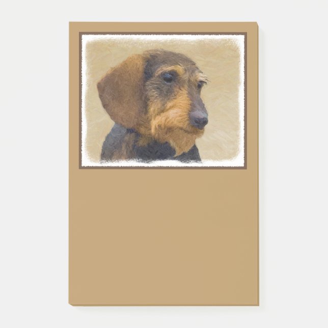 Dachshund-målning Original Hund Art Post-it Block (Framsida)