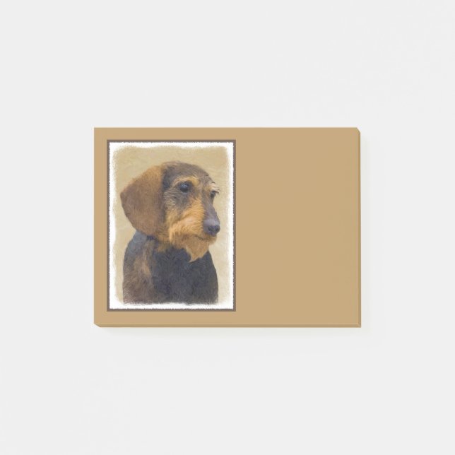 Dachshund-målning Original Hund Art Post-it Block (Framsida)